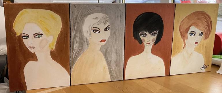 Original Abstract Women Painting by Anezia Sanchez