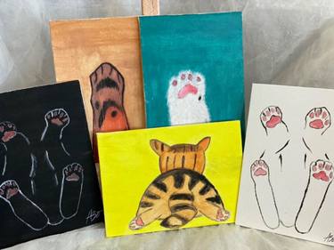 Foot and Paws Cat Painting 5 pcs (set) thumb