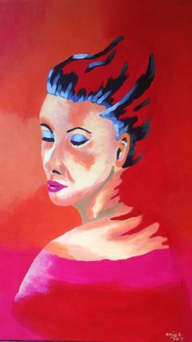 Original Abstract Portrait Paintings by Anja Berends