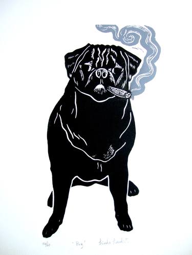 Original Dogs Printmaking by Linda Landers