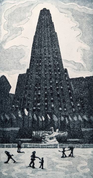 Original Figurative Cities Printmaking by Linda Landers