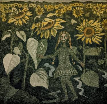 Girl in a Field of Sunflowers - Limited Edition of 20 thumb