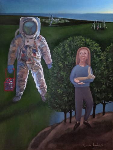 Original Figurative Outer Space Paintings by Linda Landers