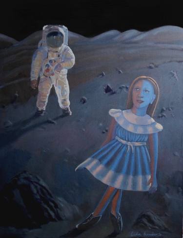 Original Figurative Outer Space Paintings by Linda Landers