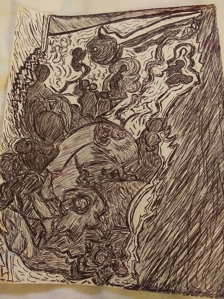 Original Abstract Expressionism Abstract Drawing by Lisa Wynn