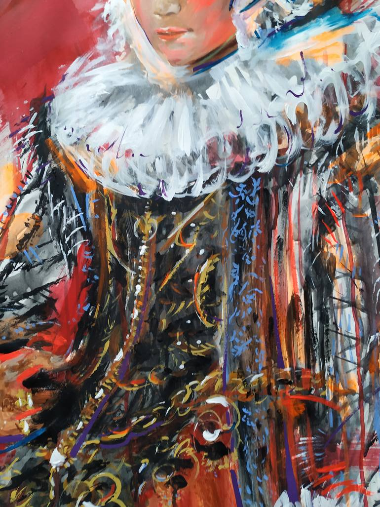 Original Baroque People Painting by Antigoni Tziora
