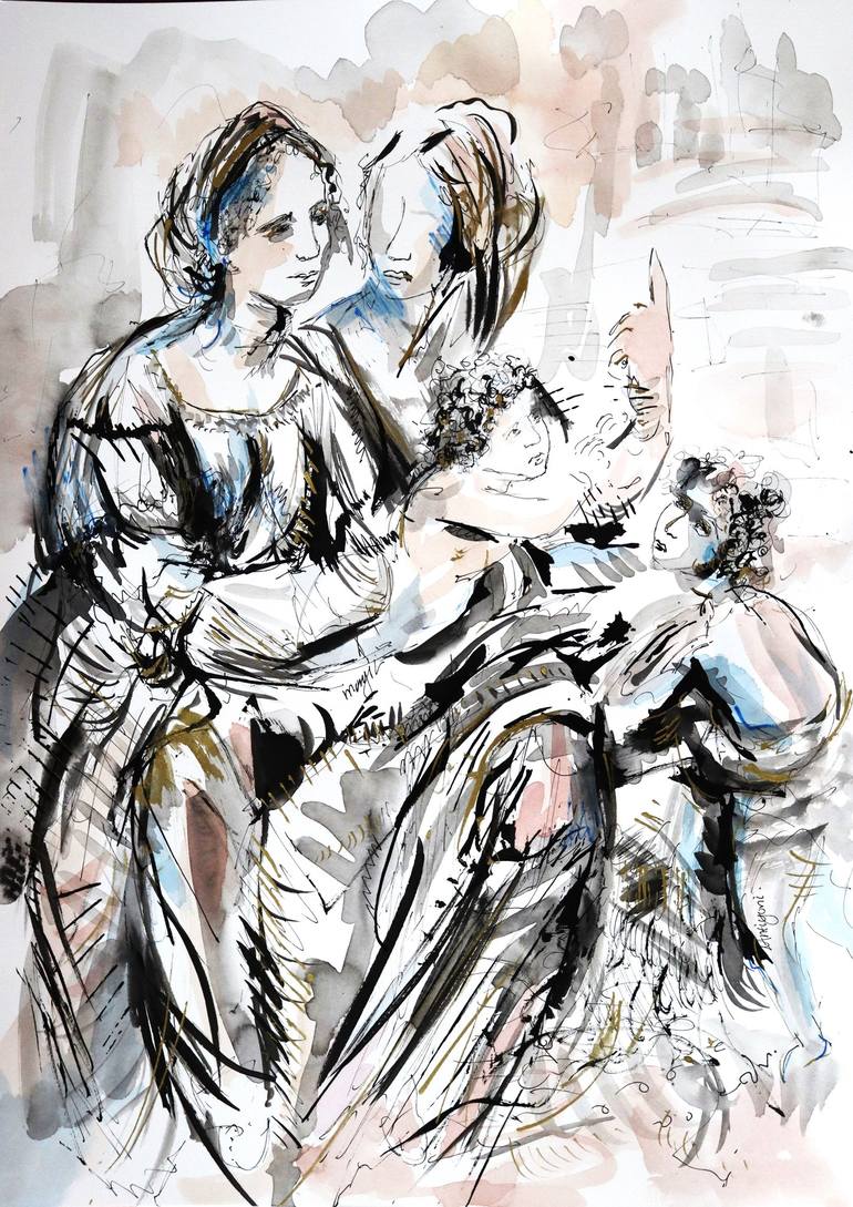 Original Abstract Religion Drawings by Antigoni Tziora