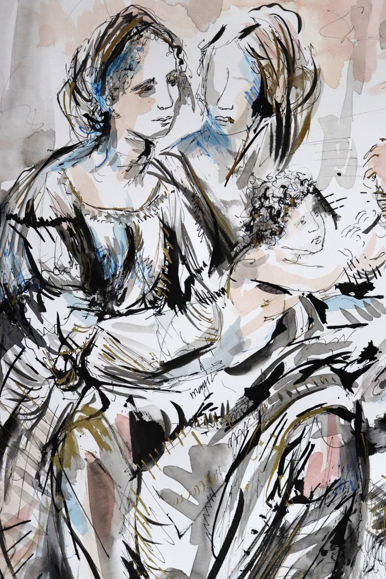 Original Abstract Religion Drawing by Antigoni Tziora