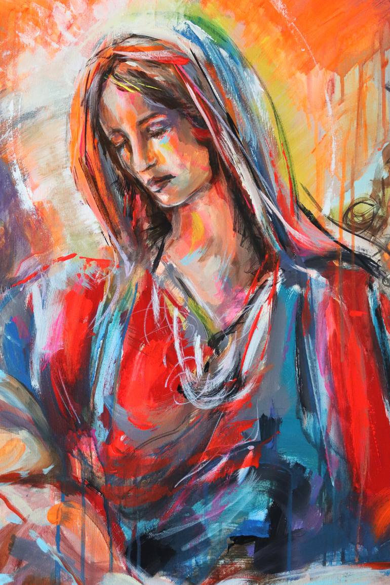 Original Expressionism Religion Painting by Antigoni Tziora