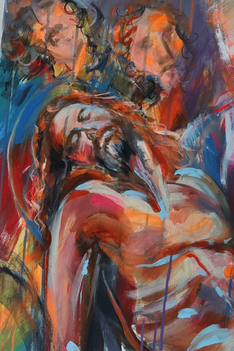 Original Expressionism Religion Painting by Antigoni Tziora
