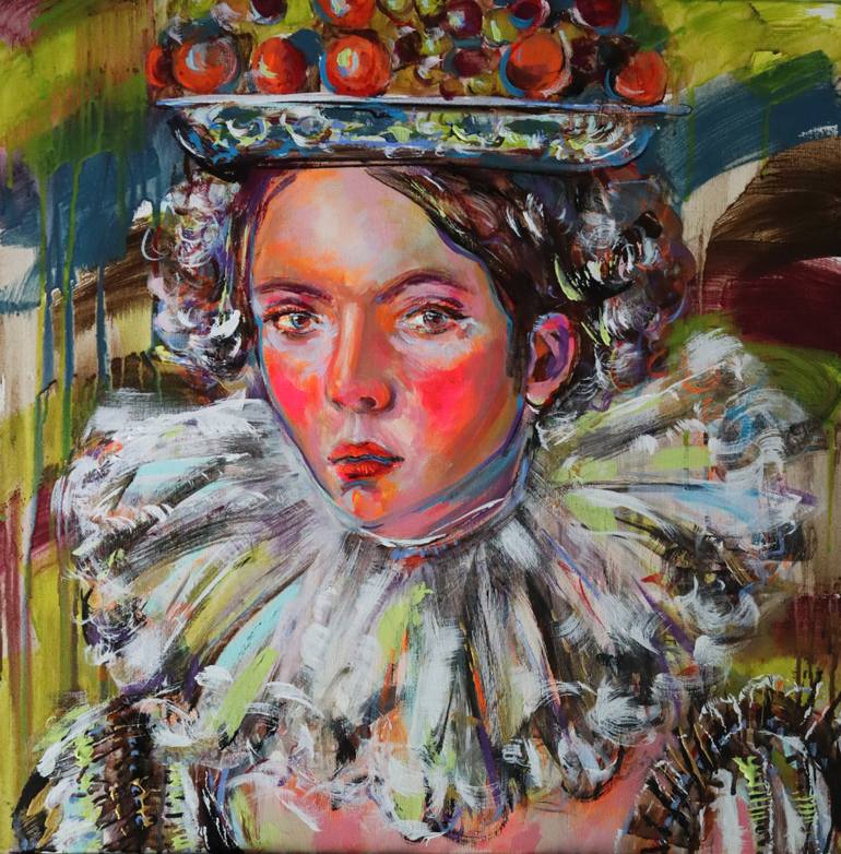 Original Expressionism Women Painting by Antigoni Tziora