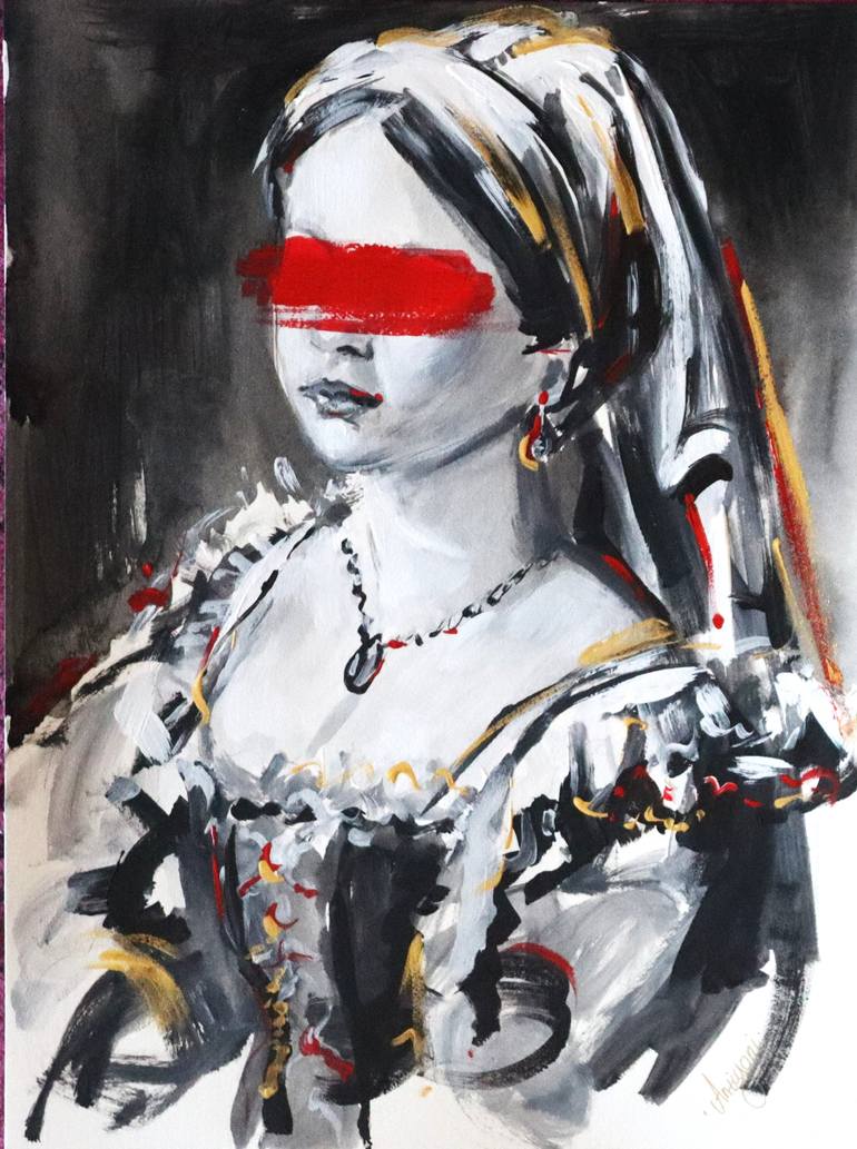 Original Expressionism People Painting by Antigoni Tziora