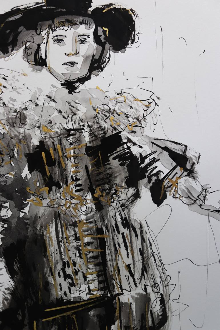 Original Expressionism Pop Culture/Celebrity Drawing by Antigoni Tziora