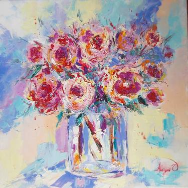 Original Abstract Floral Paintings by Antigoni Tziora
