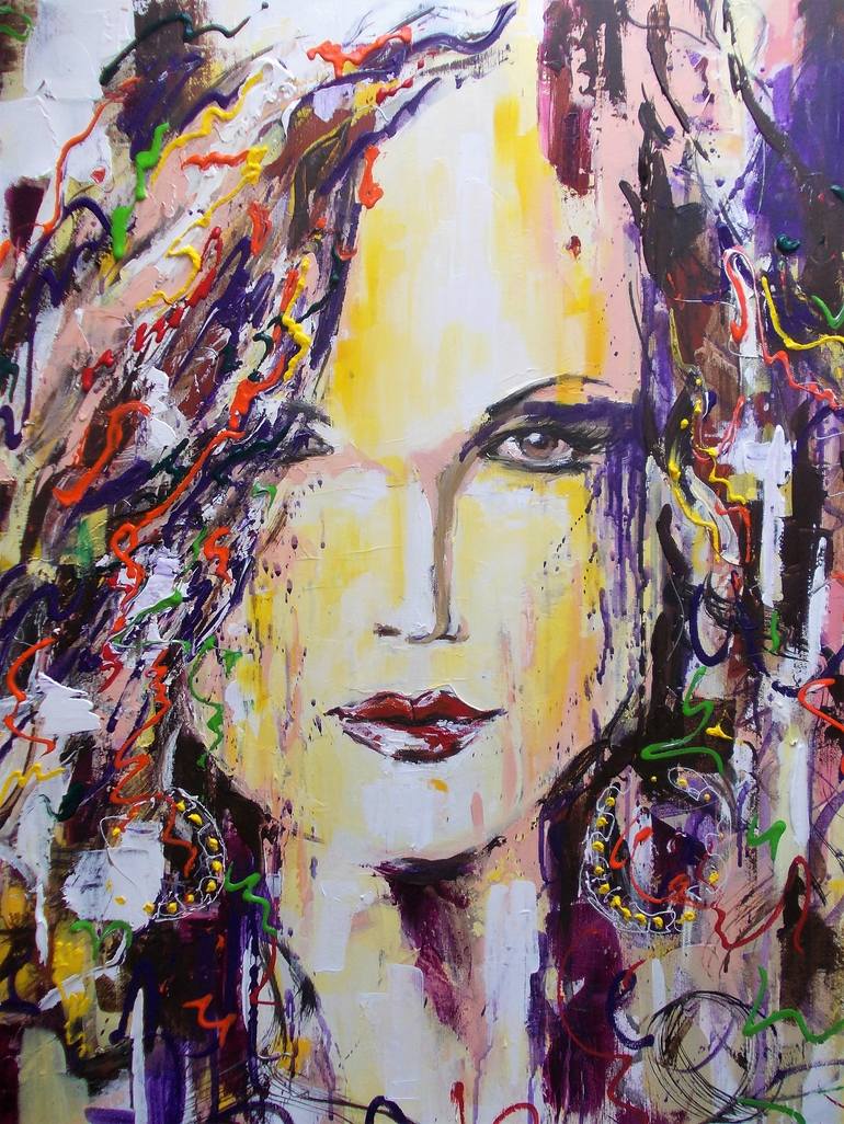 Original Abstract Portrait Painting by Antigoni Tziora