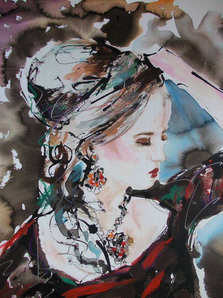 Original Abstract Women Drawing by Antigoni Tziora