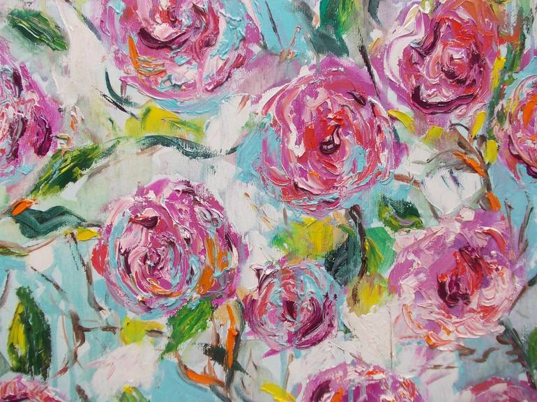Original Abstract Floral Painting by Antigoni Tziora