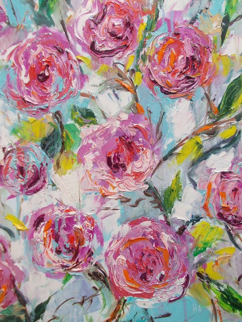 Original Abstract Floral Painting by Antigoni Tziora