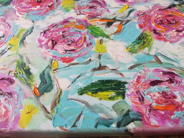 Original Abstract Floral Painting by Antigoni Tziora