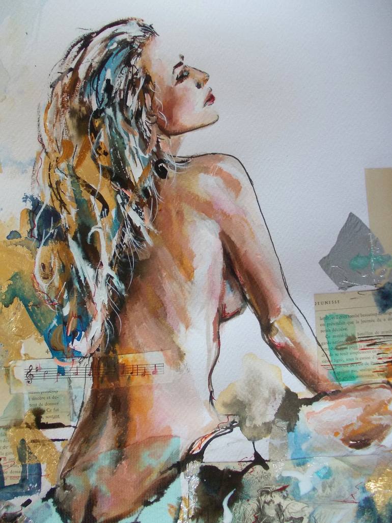 Original Impressionism Nude Painting by Antigoni Tziora
