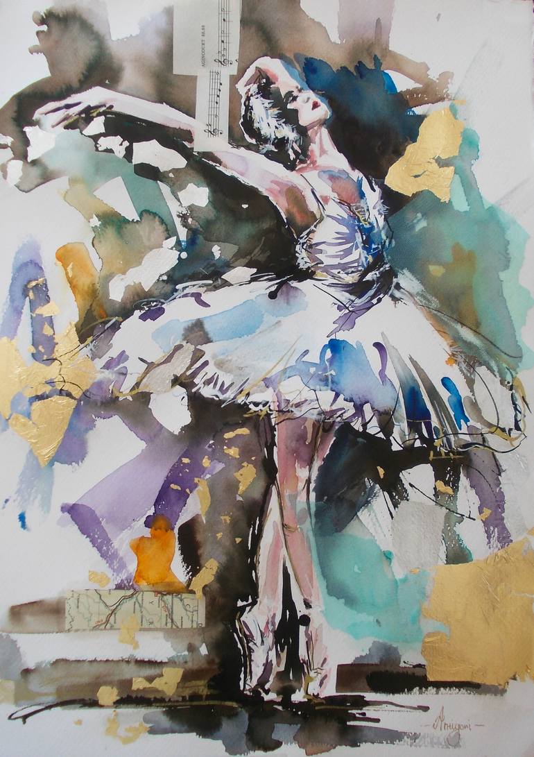 Emphasis Ii -Ballerina Painting Painting By Antigoni Tziora | Saatchi Art