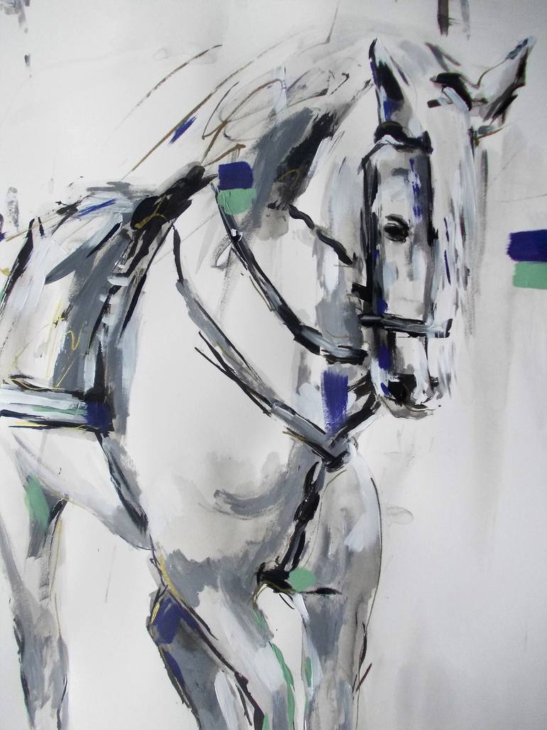 Original Abstract Horse Painting by Antigoni Tziora
