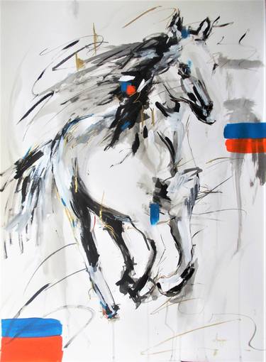 Original Abstract Horse Paintings by Antigoni Tziora