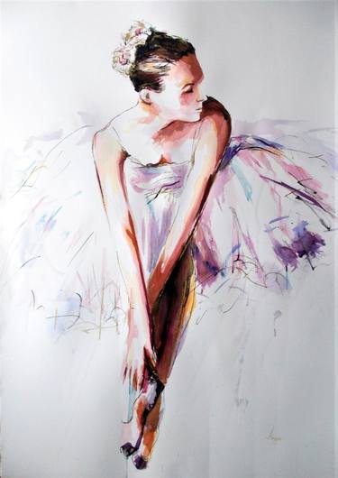 Purity -Ballerina Painting on Paper thumb