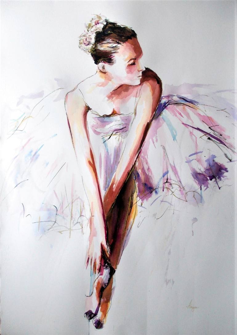 Purity Ballerina Painting on Paper