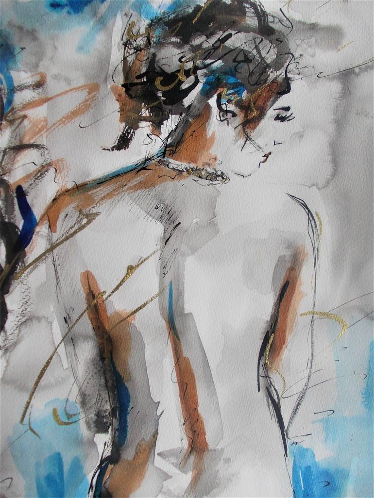 Original Abstract Nude Drawing by Antigoni Tziora