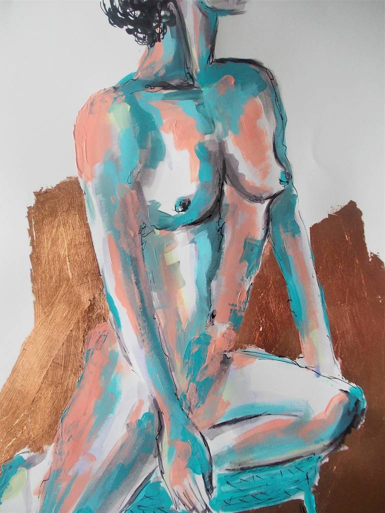 Original Abstract Nude Painting by Antigoni Tziora