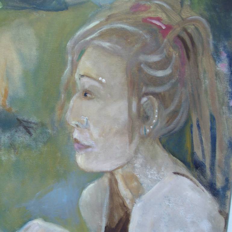 Original Impressionism People Painting by Bea Jones