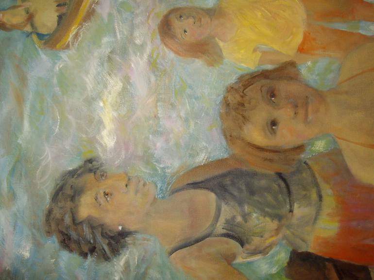 Original Impressionism People Painting by Bea Jones