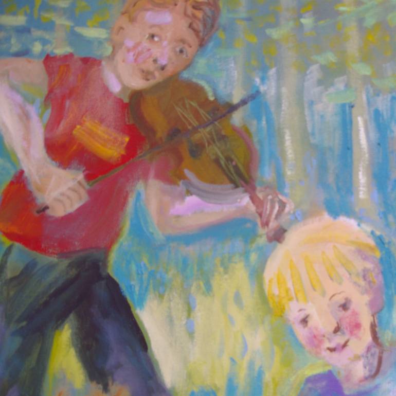 Original Expressionism People Painting by Bea Jones