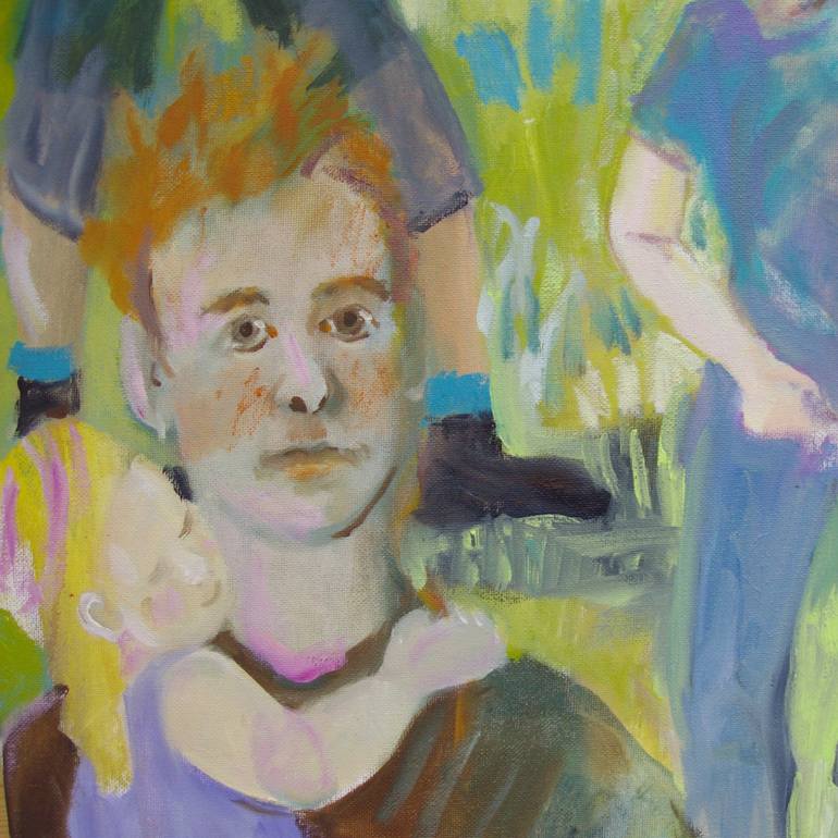 Original Expressionism People Painting by Bea Jones