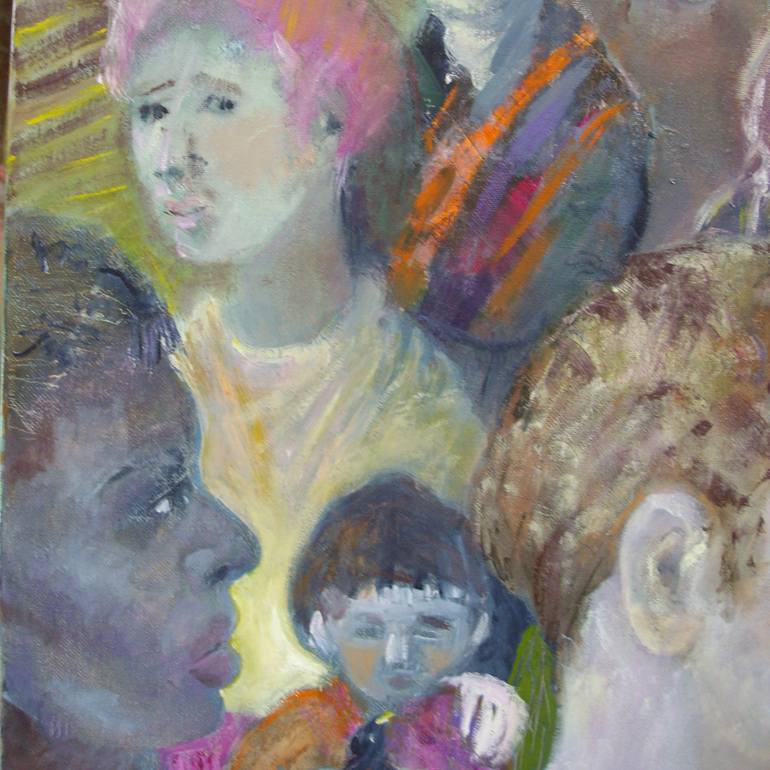 Original Expressionism People Painting by Bea Jones