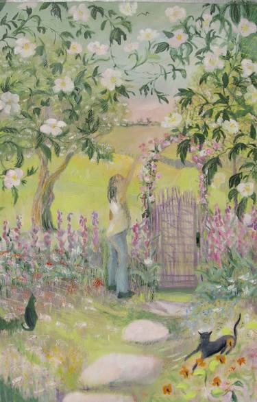 Original Expressionism Garden Paintings by Bea Jones