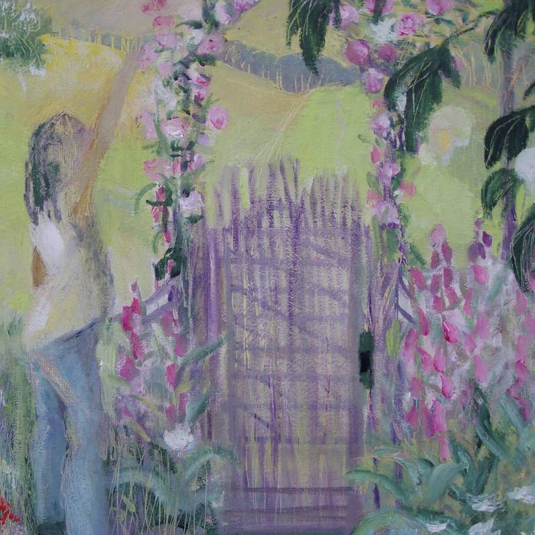Original Expressionism Garden Painting by Bea Jones
