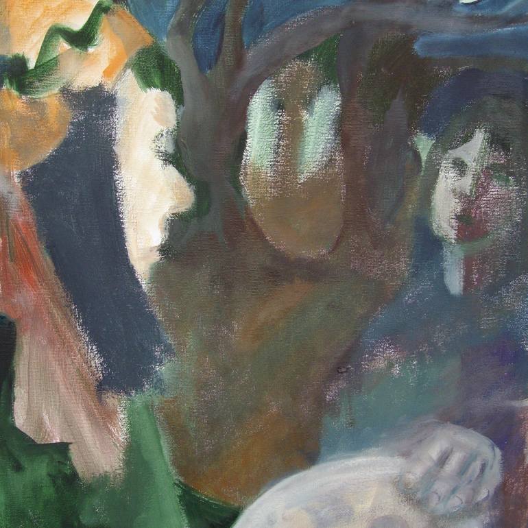 Original Expressionism People Painting by Bea Jones