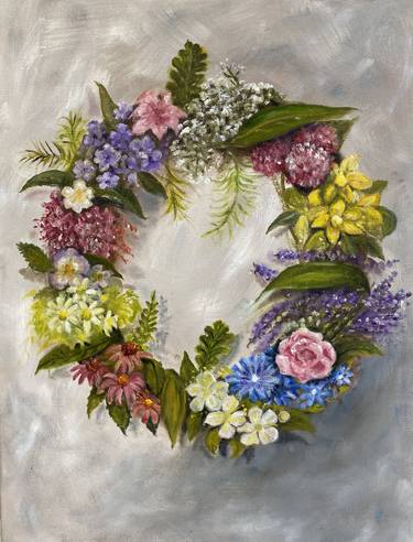 Original Contemporary Floral Paintings by bev howe