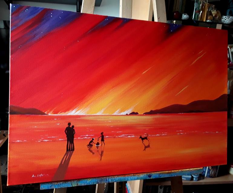 Original Beach Painting by Angie Livingstone