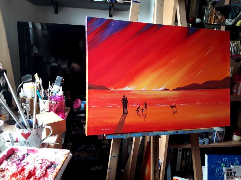 Original Beach Painting by Angie Livingstone