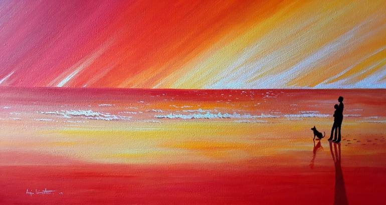 Original Beach Painting by Angie Livingstone