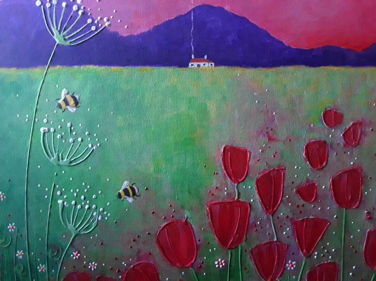 Original Modern Floral Painting by Angie Livingstone