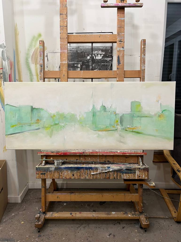 Original Abstract Expressionism Landscape Painting by Romuald Musiolik