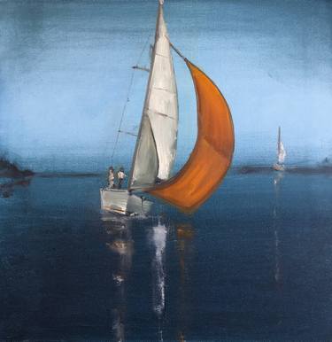 Print of Impressionism Sailboat Paintings by Romuald Musiolik