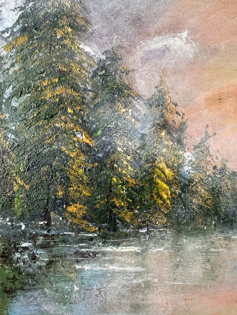 Original Impressionism Landscape Painting by Misty Lady