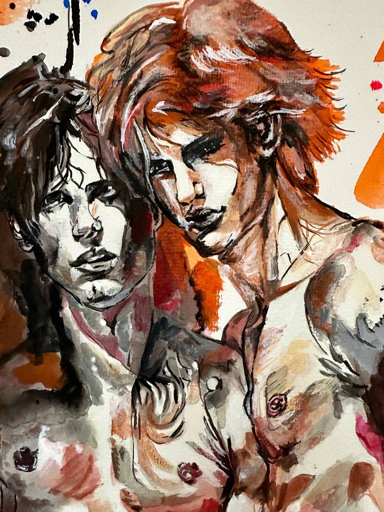 Original Abstract Men Painting by Misty Lady