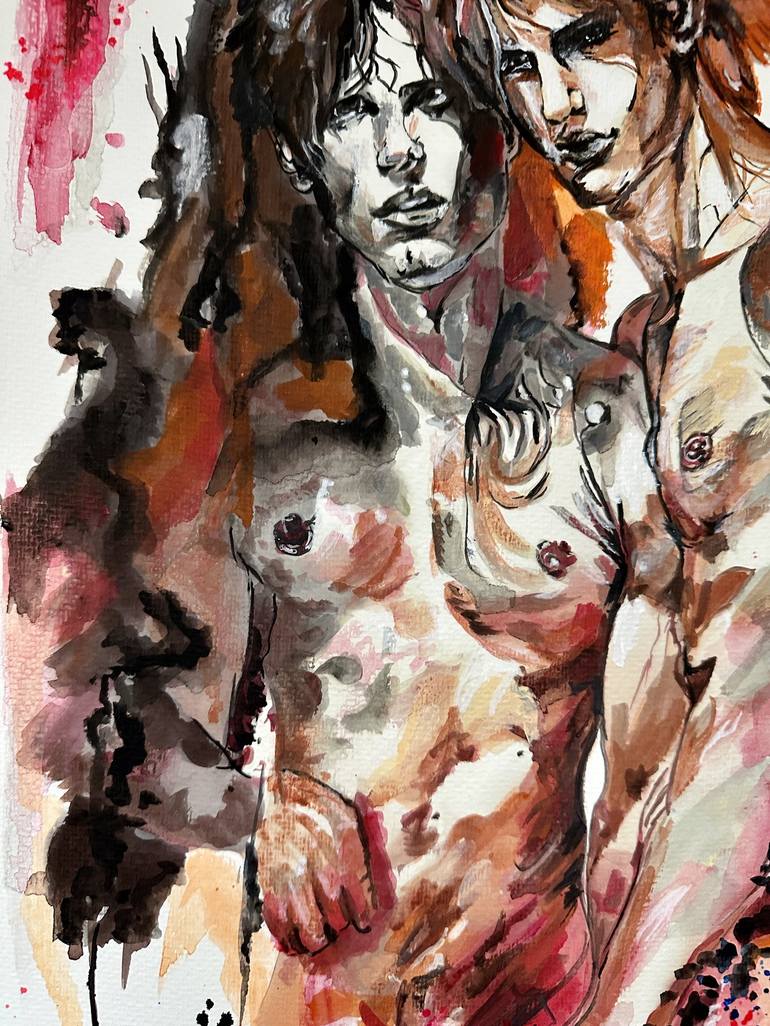 Original Abstract Men Painting by Misty Lady