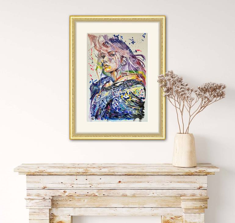 Original Abstract Women Painting by Misty Lady